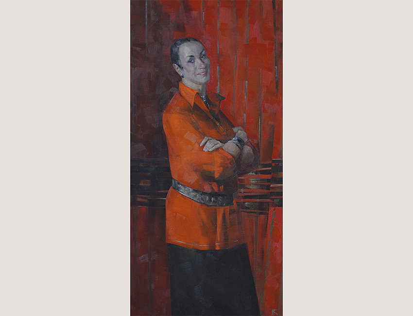 Портрет матери. холст масло. 140x70. 2016 г.