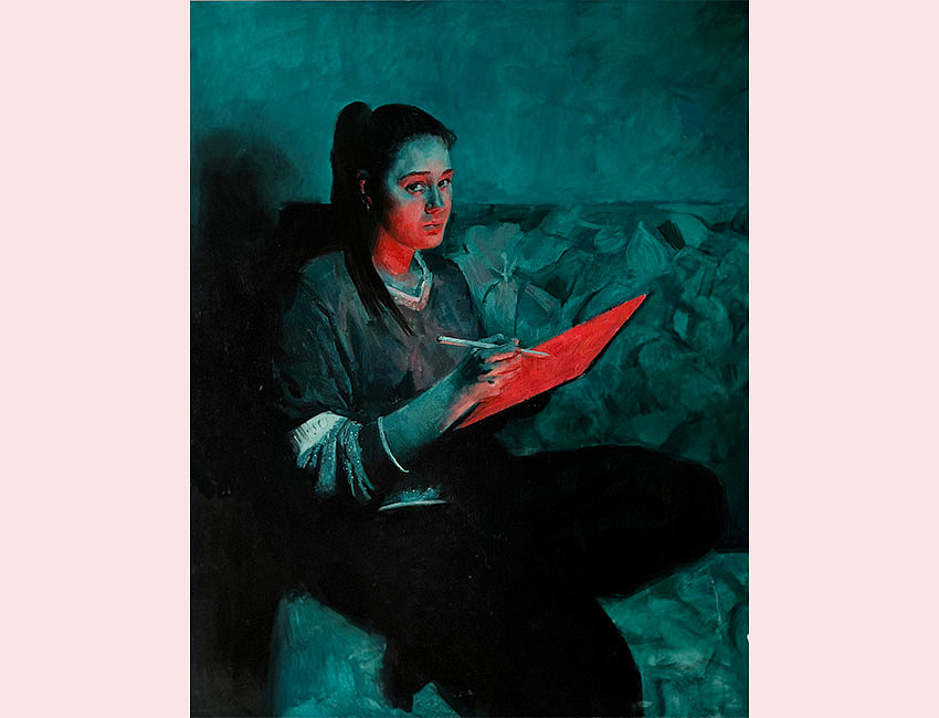 П. М. Абдулаева. Портрет подруги. Вика. Холст, масло, 100х80 см, 2026 г. 