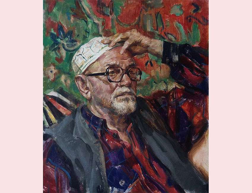П. М. Абдулаева. Портрет дедушки. Холст, масло, 50х60 см, Махачкала 2020 г.
