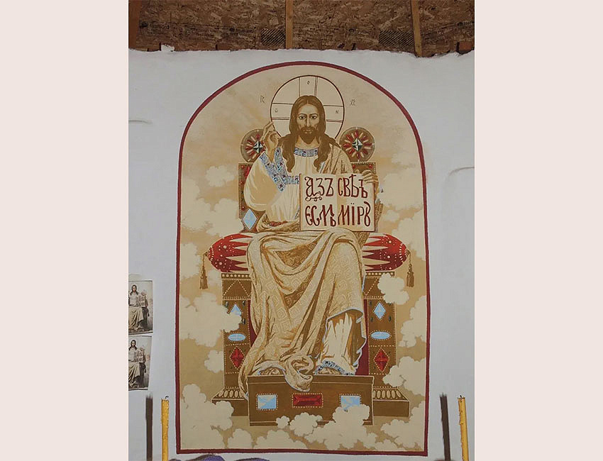 Роспись в церкви Серафима Саровского в с. Летник, Ростовская область (алтарь)