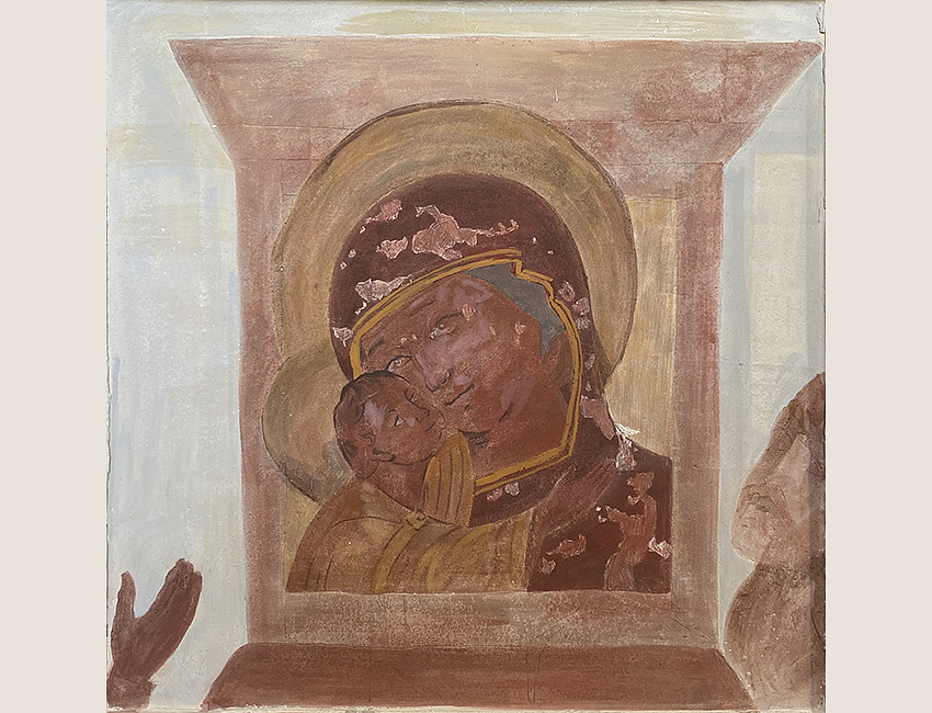 Кротова С. Копия фрески Знаменского собора. Преподаватель Баранова И. И.