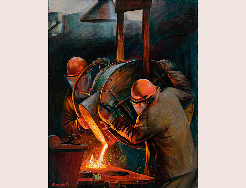 Работа кипит, 130х103, 2023 г.