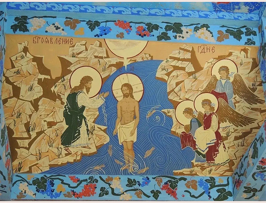 Роспись в церкви Серафима Саровского в с. Летник, Ростовская область