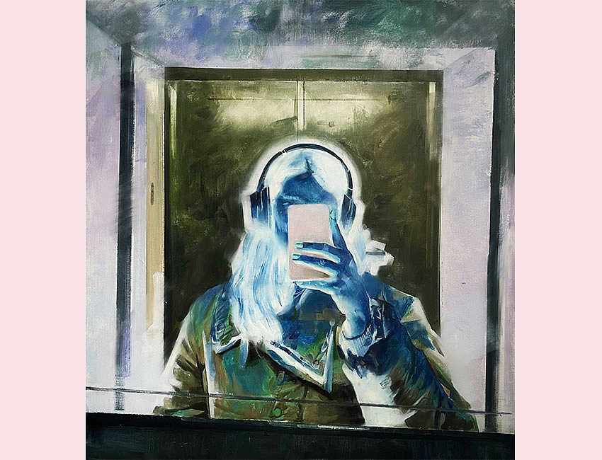 П. М. Абдулаева. Отображение в негативе. Автопортрет. Холст, масло, 70х80 см, 2025 г. 