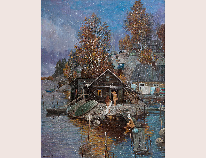 Первый снег, 130х103, х.м., 2013 г.